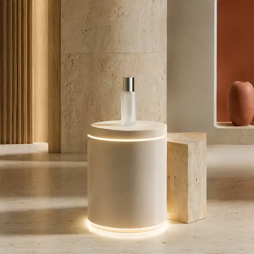 Illustrative illuminated product display plinth