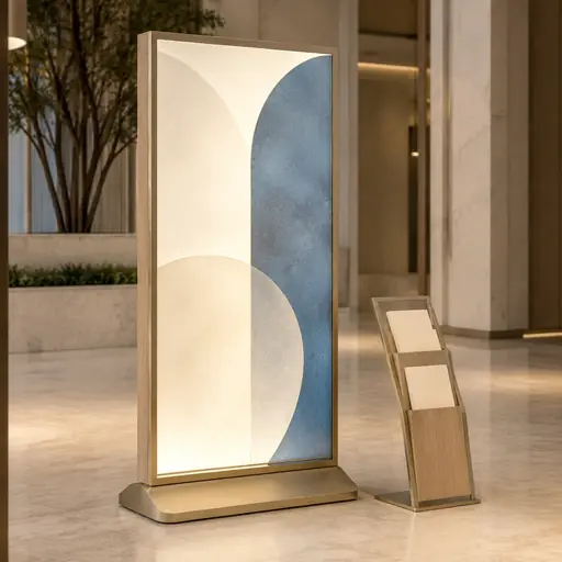 Illustrative freestanding advertising display