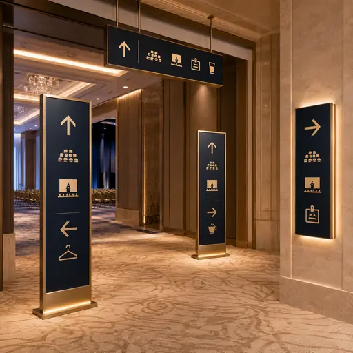 Illustrative event directional graphics