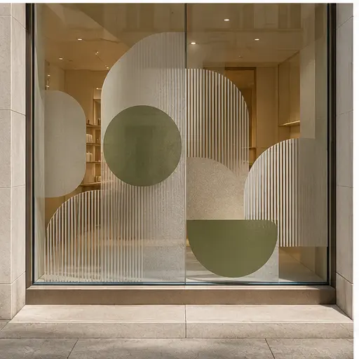 Illustrative branded retail window graphics