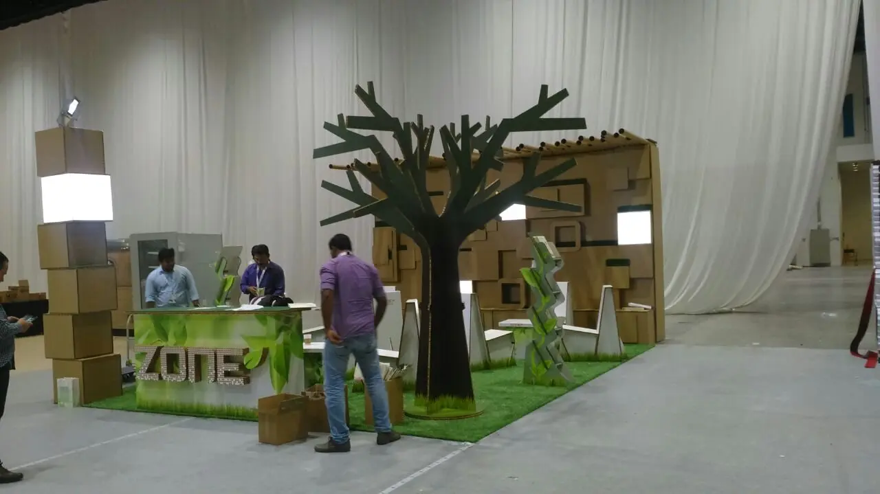 Eco-themed event stand