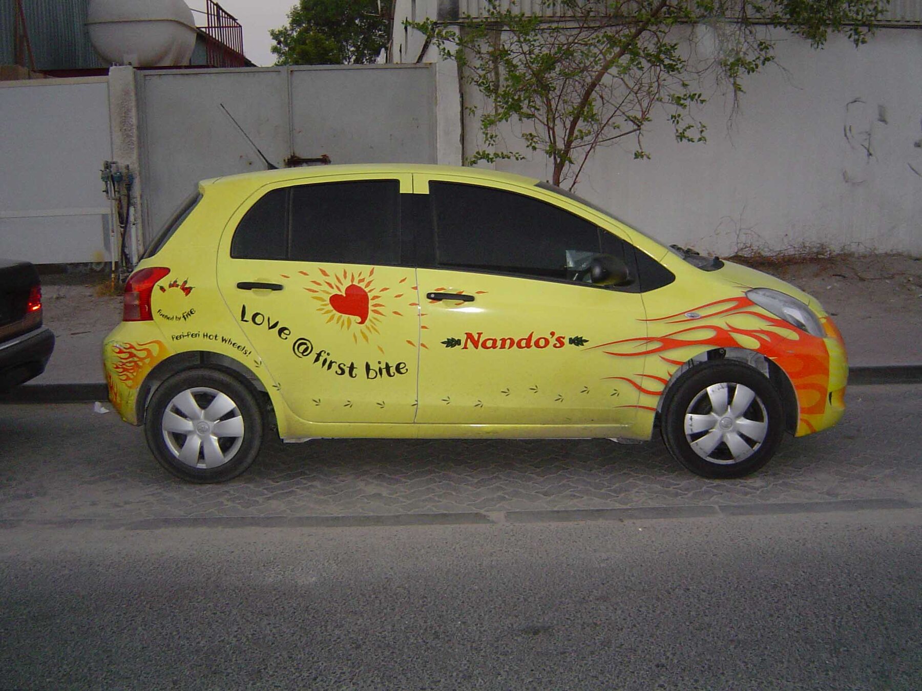 Nando's branded yellow car